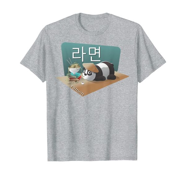 

adorable ramen panda hangul kpop kdrama t shirt gift, White;black