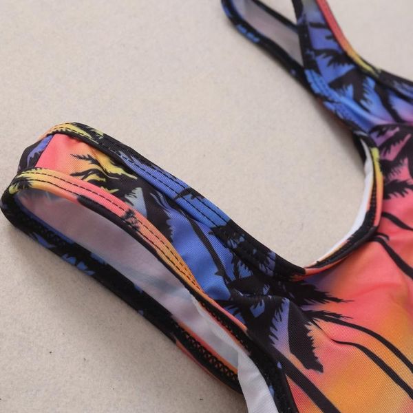 

women's crop high waist shorts tropical bikini beach beachwear swimwear two-piece suits