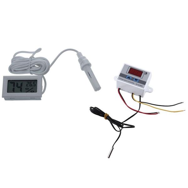 

smart home control xd-1 pcs mini digital lcd thermometer hygrometer humidity meter probe & 1 12v led temperature controller