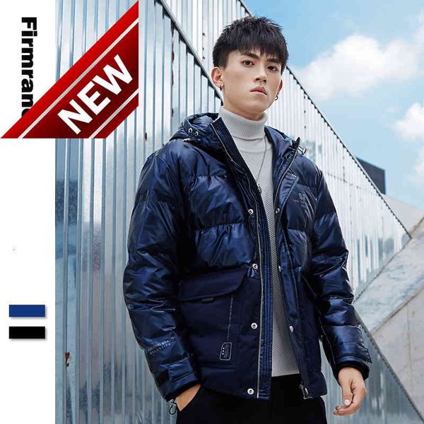 

firmranch new winter white duck down coat men parkas patchwork warm thick hooded snow canada jacket male, Black