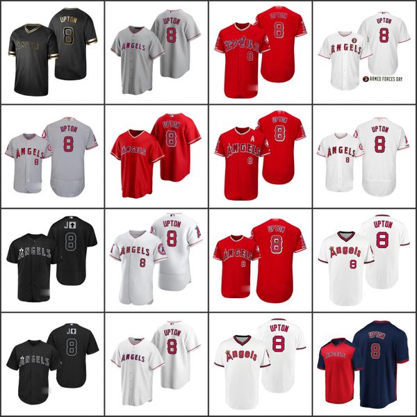 

los angeles angels men 8 justin upton women youthjersey, Black;red