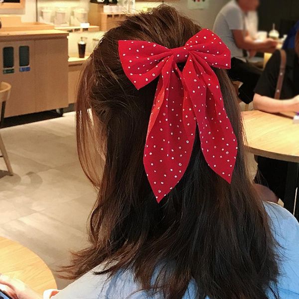 

hair clips & barrettes bow with metal clip wave point pattern lovable style durable long lasting soft match most hairstyles for women ea, Golden;silver