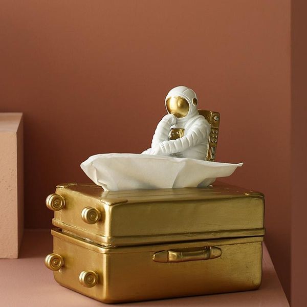 

luxury decoration astronaut tissue box living room coffee table household pumping space character deskstorage ornaments boxes & napkins