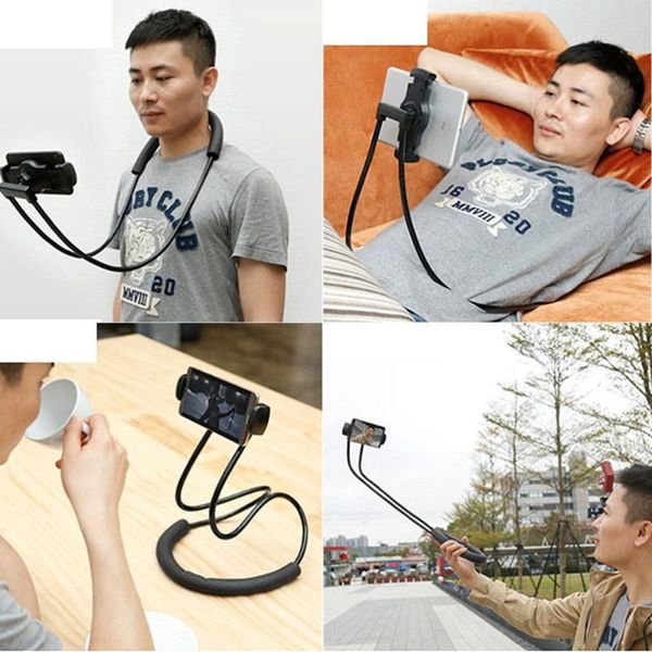 

cell phone mounts & holders mobile plate support hanging neck outdoor desksupport(random colour)