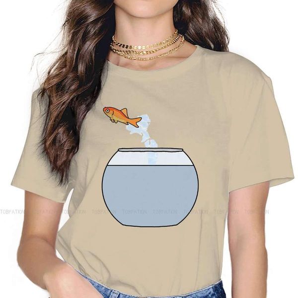 

women's t-shirt funny 4xl tshirt for girl fish out of water ocean cute casual games hip hop gift idea t shirt stuff ofertas, White
