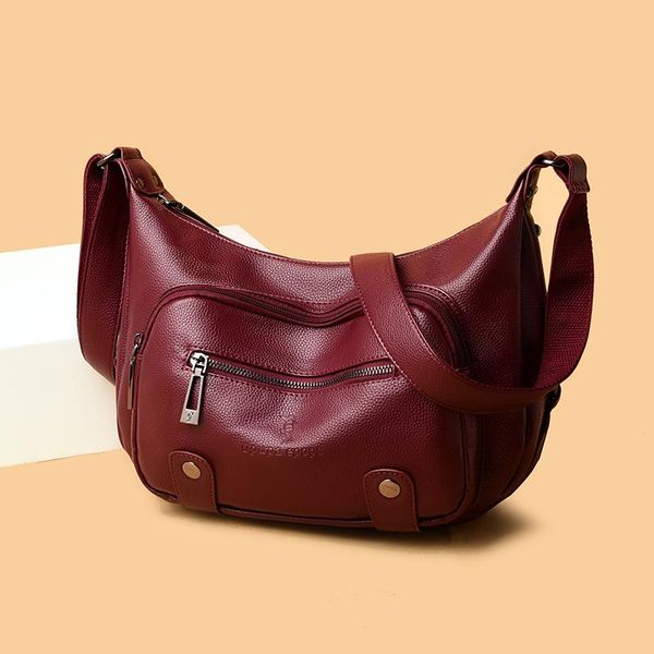 

evening bags vintage large handbag 2021 women's brand soft leather messenger bag solid color shoulder ladies travel crossbody bolsa