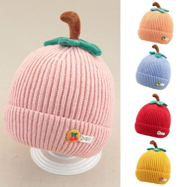 

caps & hats fashion baby hat fruit pattern skin-friendly cotton kids knitted beanie for shower outdoor year knitting born, Yellow