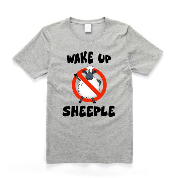 

Wake Up Sheeple Conspiracy T Shirt Grey, White;black