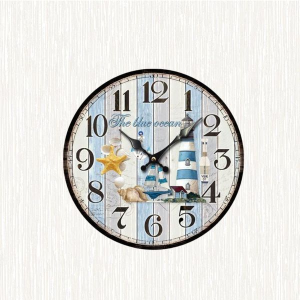 

wall clocks ocean theme clock household decor living room decorative (without battery)