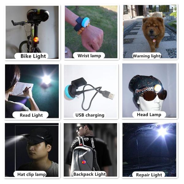

multi use bike light lamp waterproof wrist torch lighst usb rechargeable mtb bicycle accessories lights