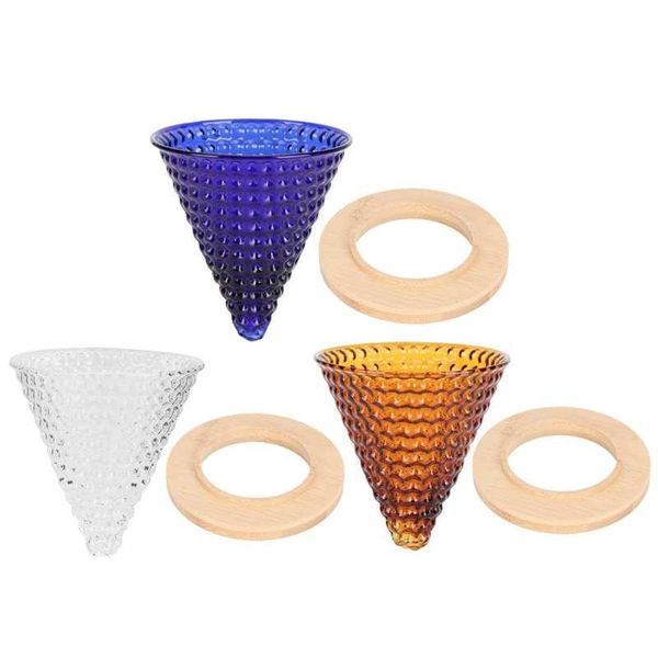 

coffee filters dripper easy clean elegant glass with wood filter funnel pot reusable for bar supplies