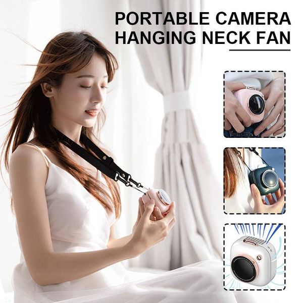 

mini camera shape portable handheld personal necklace fans speed adjustable rechargable fan for camping office cooler electric