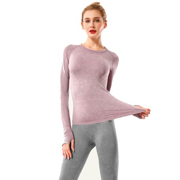 

women tracksuit te t-shirt clothing yoga cloth ladi long-sleeved sports running fitns leisure high stretch slim breathable top, White