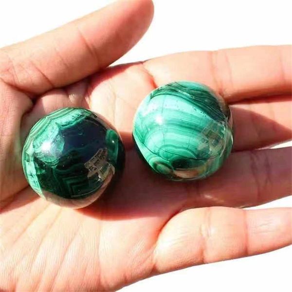 

decorative objects & figurines mokagy 25mm-30mm natural green malachite quartz ball 1pc