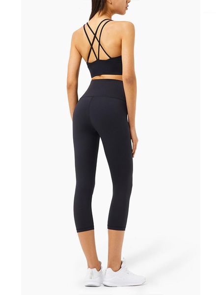 

yoga outfit naked-feels fabric 2021 set cross back bra sports for women sport suits workout clothes