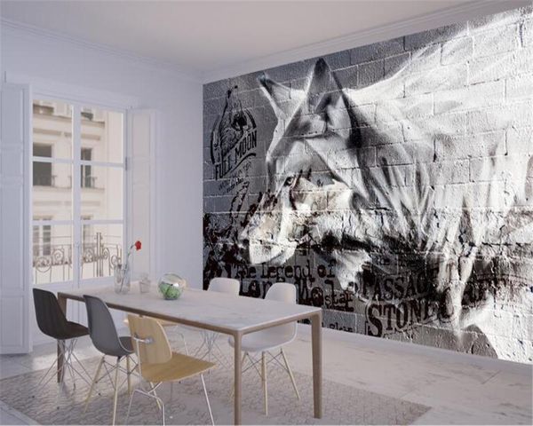 

wallpapers custom 3d mural wallpaper american wolf culture brick wall tooling background papers home decor