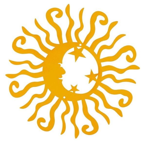 

mirrors metal sun moon face statue art wall hanging ornaments home balcony indoor outdoor garden office desk decoration