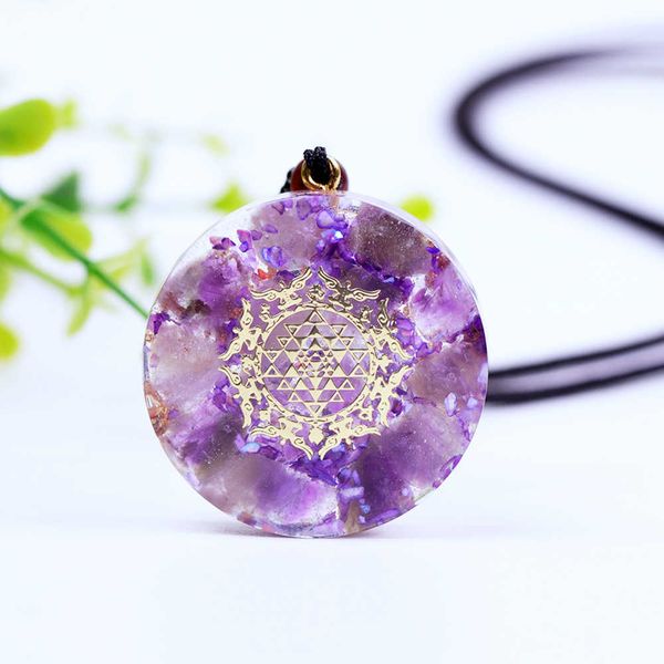 

orgonite pendant orgone spiritual healing energy converter necklace metatron generato crysta jewelry reiki chakra stones x0707, Silver