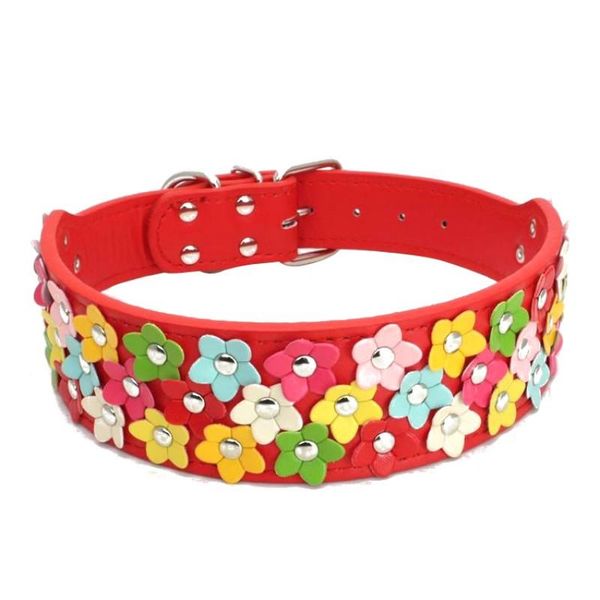 

dog collars & leashes reflective flower collar cute leather dogs necklaces pet adjustable for small medium chihuahua