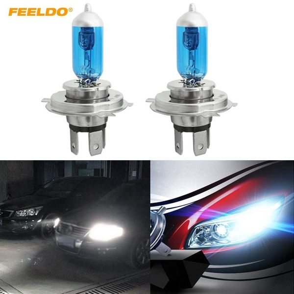 

car headlights feeldo 2pcs h4 55w/100w 12v white lamp light source parking #mx2030