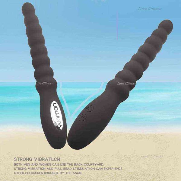 Nxy Cockriings Anal Sex Toys 10-Speed ​​Bead Vibrador Para Unisex Dual-Motor Prostate Massager Masculino Sexo Brinquedo USB Plug Plug Stimulator Adulto 1123 1124