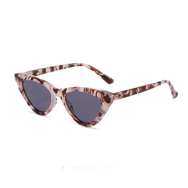 

sunglasses 2021 trend retro triangular cat's eye 90s gradient lens small frame uv400 male female, White;black