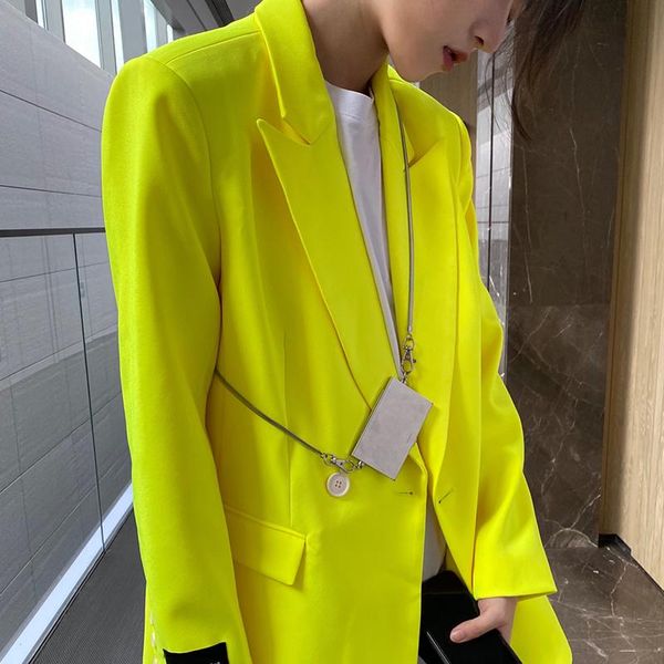 

women's suits & blazers 2021 autumn tide blazer women notched long sleeve casual large size coat minimalist for female fashion clothing, White;black