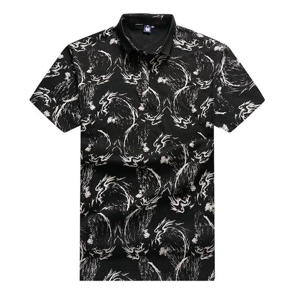 

men's polos summer big size business casual lapel plus shirt black extra large 7xl 6xl loose, White;black