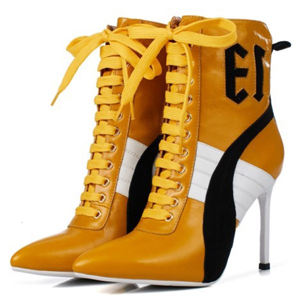 

boots olomm arrival female winter ankle cow leather boots high heels pointed toe of office shoes size eua 3-9.5 ekfa, Black