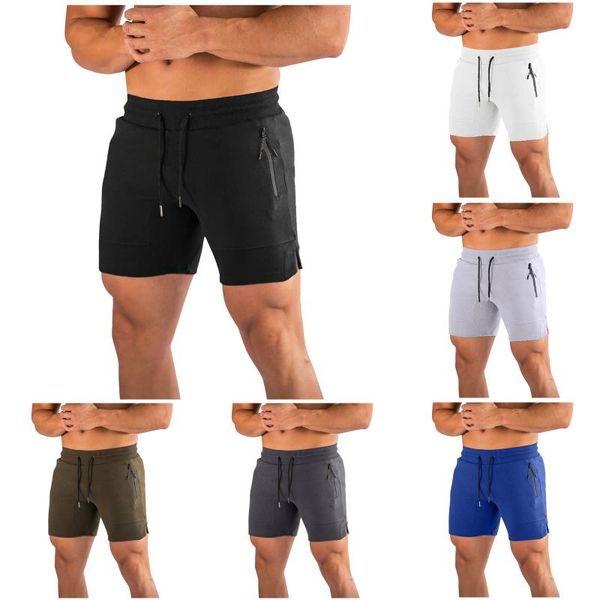 

men's shorts summer men solid color outdoor fashion casual basic drawstring breathable quick-drying running beach pantalones hombre#35, White;black