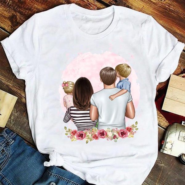 

fashion love family son women t shirts daughter summer mama mom mother tshirts graphic lady print female tee shirt, White
