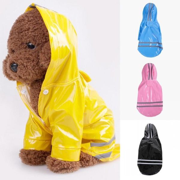 

dog apparel s-xl pu raincoat puppy pet hoody waterproof jackets for dogs cats cloth wholesale outdoor clothes