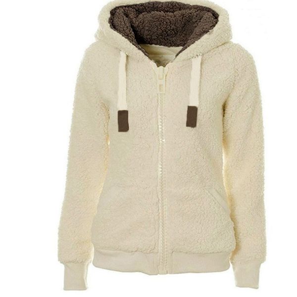 

women's new plush thickened hoodie in autumn and winter 2019, Black
