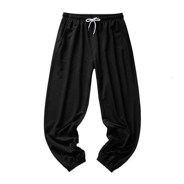 

sportswear men's corset casual cotton pants spring and summer wide leg knitted loose basketball training capris, Black