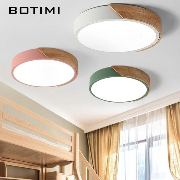 

ceiling lights botimi 220v led nordic style round mounted lamp for bedroom wooden kitchen lighting fixture