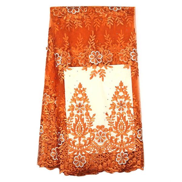 

ribbon french mesh lace fabric embroidered gauze nigerian bead bridal, Pink;blue