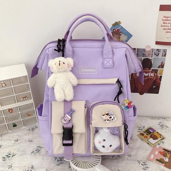 

school bags fashion waterproof nylon backpack for teenagers girls korean style college bagpack big capacity children