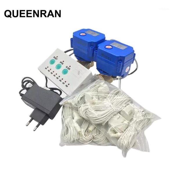 

water leakage sensor with 2pcs 1/2"(dn15) valves for smart house security flood leak detector protection against leaking1