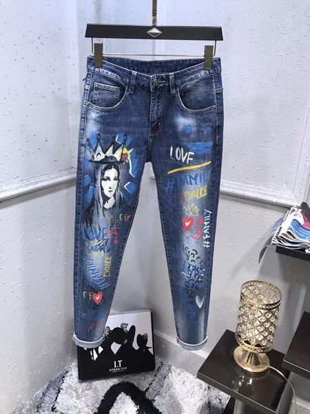 

men's jeans wz0913 fashion 2021 runway luxury european design party style clothing, Blue