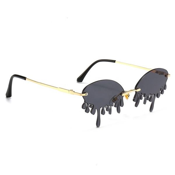 

highend accessories high fashion wholale sun glass candy color funny tear shape rimls sunglass, Black