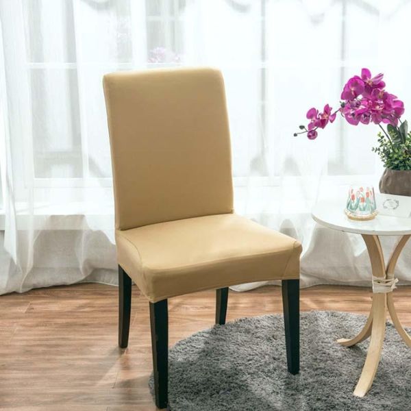 

dining chair covers spandex elastic room solid color kitchen case for chairs stretch protector cover