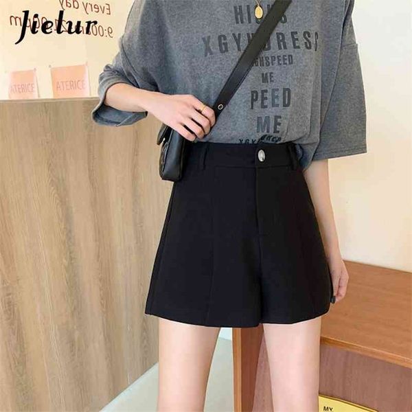 

shorts summer women solid color pocket high waist chic slim femme harajuku black korean cool mujer 210426, White;black