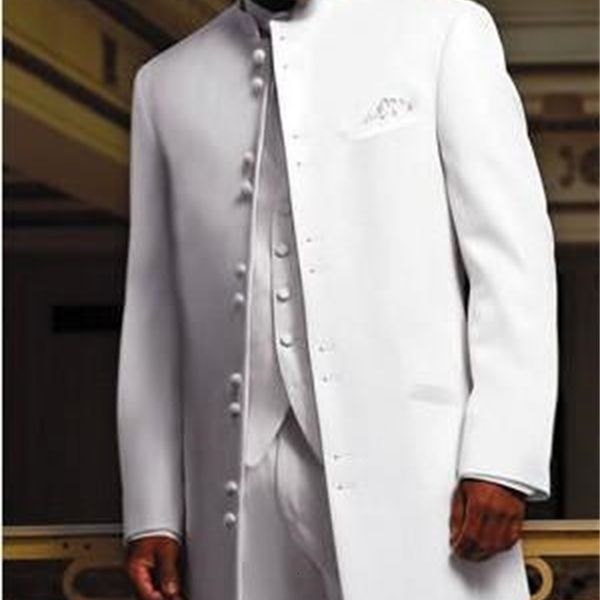 

men's suits & blazers traditional long coat blazer businessman tuesdays white prom suits smoking groomsman (jacket + pants vest tie) ma, White;black