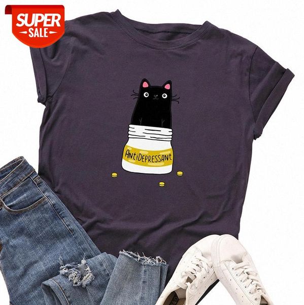 

women's loose round neck short-sleeved cotton t-shirt blouse t257 #z94y, White