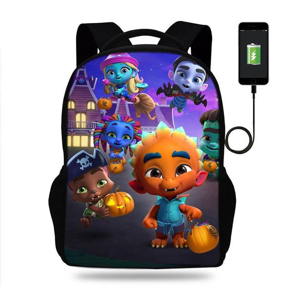 

school bags teenage backpack bag girls boys back to super monsters 3d usb charging shoulder bookbag travel