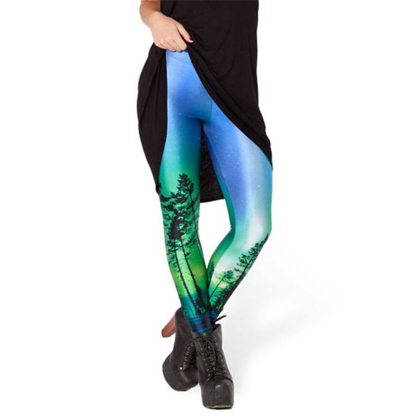 

women's leggings ysdnchi 3d digital print leggins elasticity pants women slim fitness cartoon female clothing autumn, Black