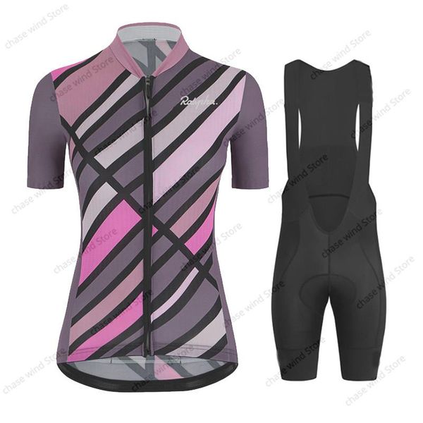 

racing sets 2021 cycling wear bib short pant pad pro set mtb bike clothing woman bicycle clothes ciclismo raphaful, Black;blue