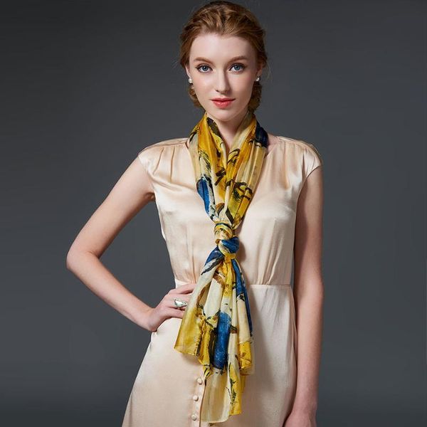 

[long scarf]100% silk paj 110x180cm long shawls pure natural scarves printed pattern bikini shawl, Blue;gray