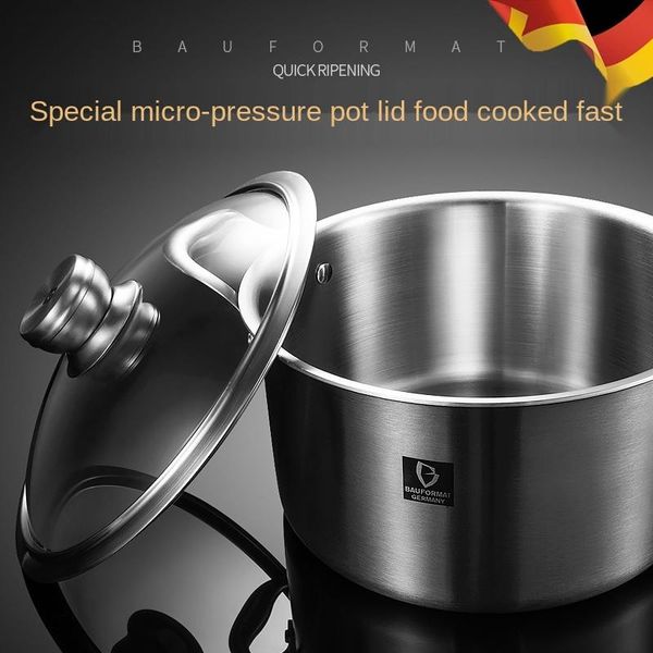 

stainless steel pot stockpot thickened household 304 gas induction cooker non-stick stew-pan storage bottles & jars