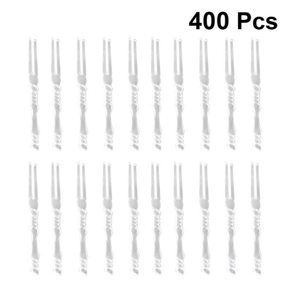 

forks 400pcs disposable mini fruit simple plastic 2 pong cake picks for salad bar party